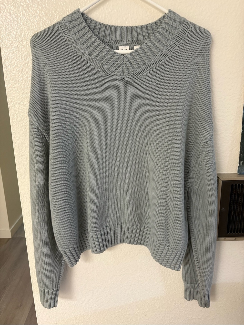 GAP Light Blue V-Neck Knit Sweater
